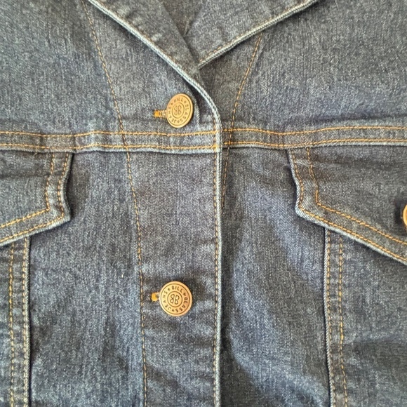 Bill Blass Jeanswear stretch button down western style jean shirt size L - Picture 5 of 14